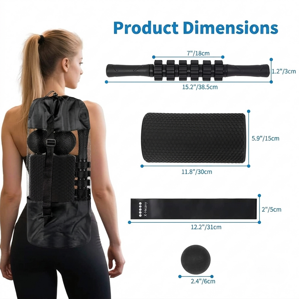 Foam Roller & Muscle Massage Kit (7-in-1)