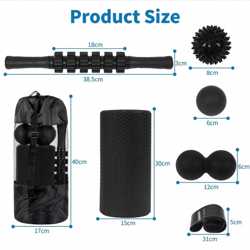 Foam Roller & Muscle Massage Kit (7-in-1)